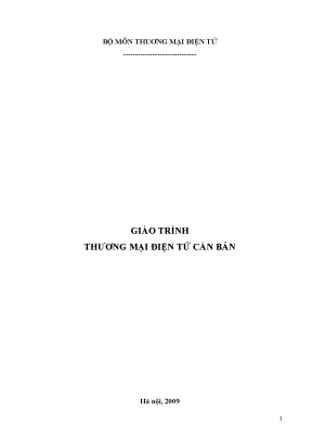 Giáo trình thương mại điện tử căn bản năm 2009 phần 1
