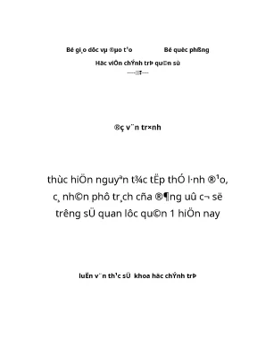 Thực hiện nguyên tắc tập thể lãnh đạo cá nhân phụ trách tại Học viện Chính trị Quân sự