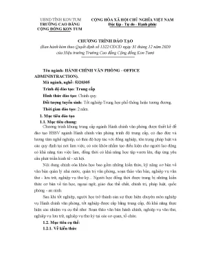 Đào tạo Trung cấp Hành chính văn phòng - CĐ Kon Tum