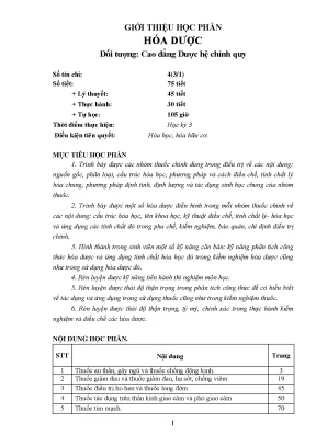 Giáo trình Hóa dược - Trường Cao đẳng Y tế Ninh Bình