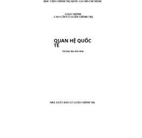 Giáo trình Cao cấp Lý luận Chính trị: Quan hệ Quốc tế
