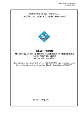 Giáo trình quản trị hệ thống WebServer và MailServer