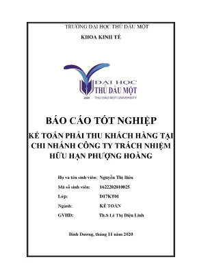 Kế toán phải thu khách hàng tại Chi nhánh Công ty Phượng Hoàng