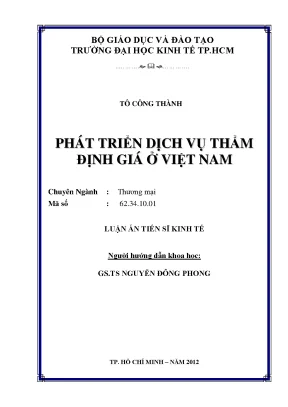 Phát triển dịch vụ thẩm định giá ở Việt Nam