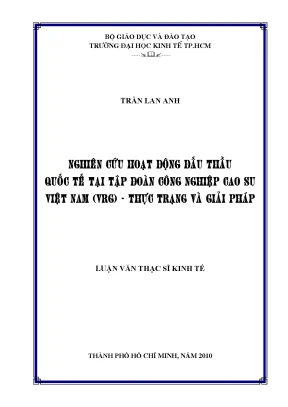 Nghiên cứu đấu thầu quốc tế tại Tập đoàn Cao su Việt Nam