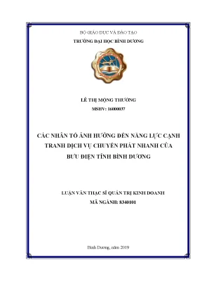 Năng lực cạnh tranh dịch vụ chuyển phát nhanh Bưu điện Bình Dương