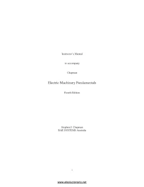 Electric Machinery Fundamentals 4ed Chapman - Instructor's Manual