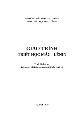 Giáo trình Triết học Mác - Lênin Đại học (Ngoài lý luận)