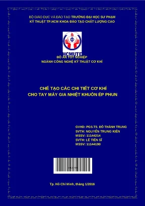Chế tạo chi tiết cơ khí cho tay máy gia nhiệt khuôn ép phun