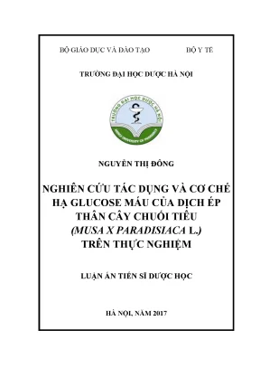 Tác dụng hạ glucose máu của dịch ép thân cây chuối tiêu