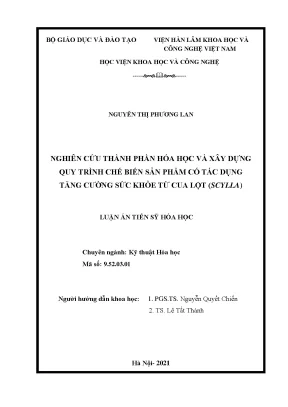 Nghiên cứu thành phần hóa học và chế biến cua lột Scylla
