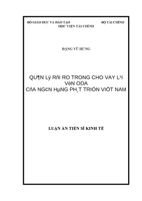 Quản lý rủi ro cho vay lại vốn ODA tại Ngân hàng Phát triển Việt Nam