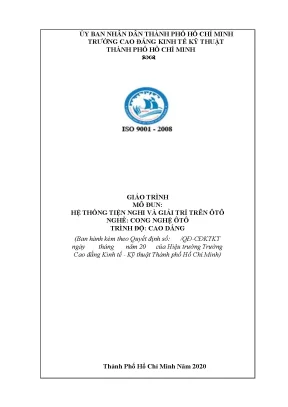 Giáo trình hệ thống tiện nghi và giải trí ô tô nghề công nghệ ô tô