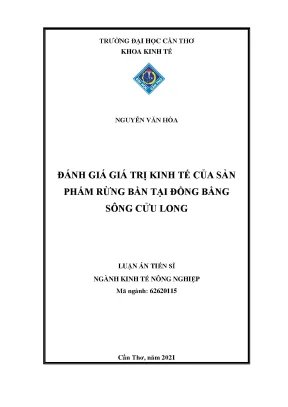 Đánh giá giá trị kinh tế rừng bần tại ĐBSCL