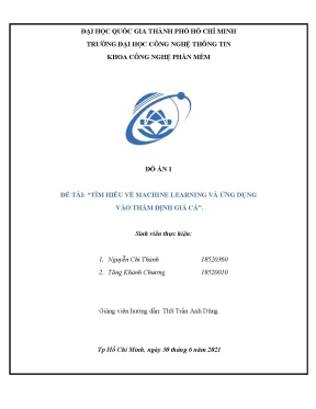 Machine Learning Ứng dụng Thẩm định Giá Bất động sản