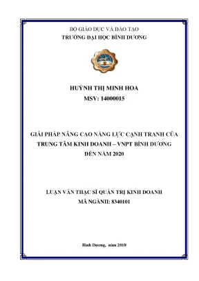Giải pháp nâng cao năng lực cạnh tranh VNPT Bình Dương đến 2020