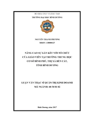Nâng cao sự gắn kết tổ chức của giáo viên (52 ký tự)