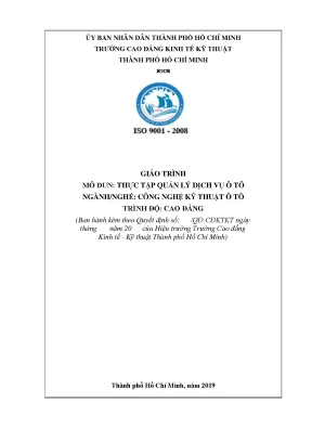 Giáo trình Thực tập Quản lý Dịch vụ Ô tô Cao đẳng