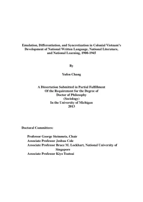 Emulation & Differentiation in Colonial Vietnam's Development