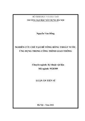 Nghiên cứu chế tạo bê tông rỗng thoát nước trong giao thông