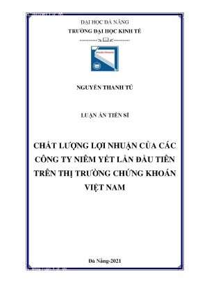 Chất lượng lợi nhuận của doanh nghiệp IPO trên thị trường chứng khoán Việt Nam