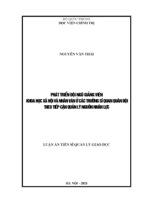 Phát triển giảng viên KHXH&NV trường sĩ quan theo QLNL