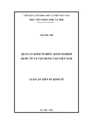 Quản lý Kinh tế Biển: Kinh nghiệm Quốc tế và Vận dụng vào Việt Nam