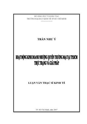 Nhượng quyền thương mại tại TP.HCM - Thực trạng và giải pháp