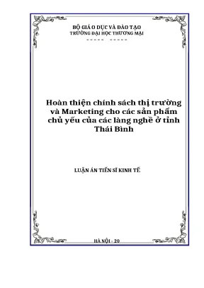 Hoàn thiện chính sách thị trường và marketing cho sản phẩm làng nghề Thái Bình