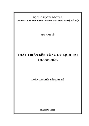 Phát triển bền vững du lịch tại Thanh Hóa - Luận án tiến sĩ