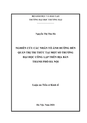 Nhân tố ảnh hưởng quản trị tri thức tại các ĐH công lập Hà Nội