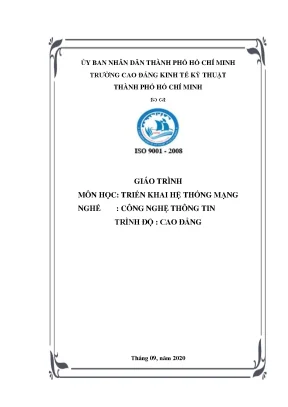 Giáo trình triển khai hệ thống mạng - Công nghệ thông tin