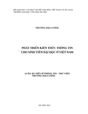 Phát triển kiến thức thông tin cho sinh viên đại học Việt Nam