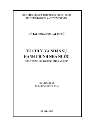 Tổ chức và nhân sự hành chính nhà nước - Giáo trình cao học