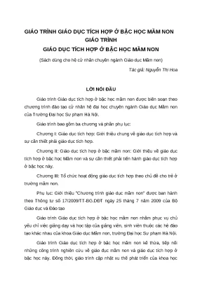 Giáo trình Giáo dục tích hợp bậc Mầm non