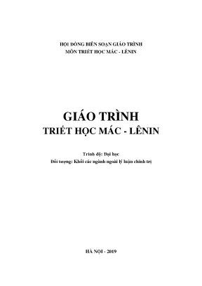 Giáo trình Triết học Mác - Lênin trình độ đại học 2019