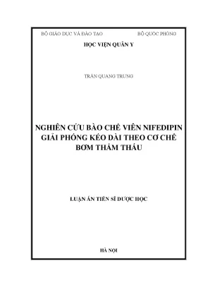 Nghiên cứu bào chế viên nifedipin giải phóng kéo dài thẩm thấu