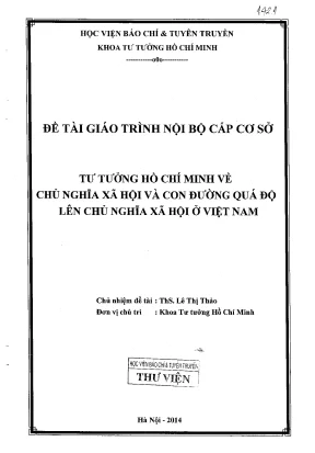 Tư tưởng Hồ Chí Minh về CNXH và con đường quá độ ở Việt Nam