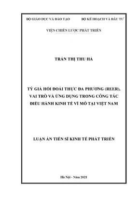 Tỷ giá hối đoái thực đa phương reer vai trò và ứng dụng trong công tác điều hành kinh tế vĩ mô tại việt nam 2