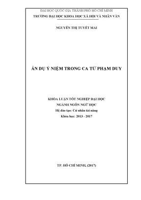 Ẩn dụ ý niệm trong ca từ Phạm Duy