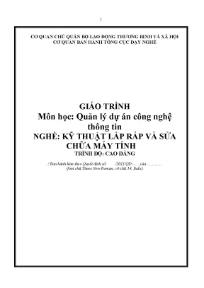 Giáo trình Quản lý Dự án CNTT Cao đẳng nghề