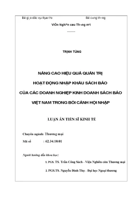 Quản trị nhập khẩu sách báo Việt Nam trong hội nhập