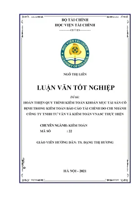 Hoàn thiện quy trình kiểm toán tài sản cố định BCTC VNASC