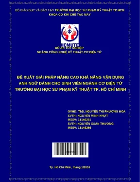 Nâng cao khả năng vận dụng Anh ngữ cho sinh viên cơ điện tử