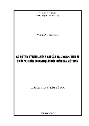 Cơ sở tâm lý rèn luyện ý chí của hạ sĩ quan binh sĩ
