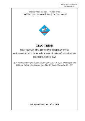 Giáo trình Hệ thống Điều hòa Không khí Dân dụng