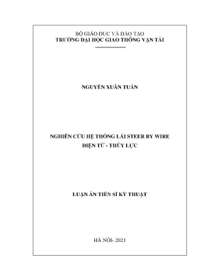 Nghiên cứu hệ thống lái Steer by Wire điện tử - thủy lực cho ô tô