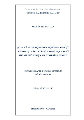 Quản lý huy động nguồn lực xã hội trường THCS Thuận An