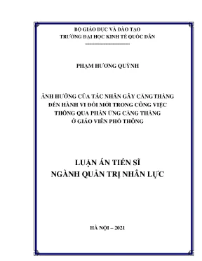 Ảnh hưởng stress đến hành vi đổi mới ở giáo viên phổ thông