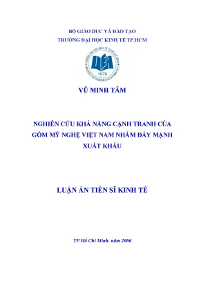 Nghiên cứu khả năng cạnh tranh gốm mỹ nghệ Việt Nam